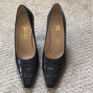 Chanel leather heels.